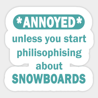 Snowboard Half Pipe Stunt Snow Ski Party Sticker